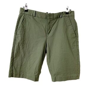 Banana Republic Factory Flat Front 10” Bermuda Walking Shorts Olive Green 🫒 💚